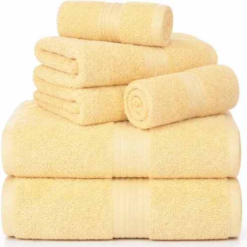 Vista 13 de Ample Decor Toallas de baño 100% algodón, 30 x 54 pulgadas, 600 GSM, toallas de baño suaves de secado rápido, 4 piezas, color beige