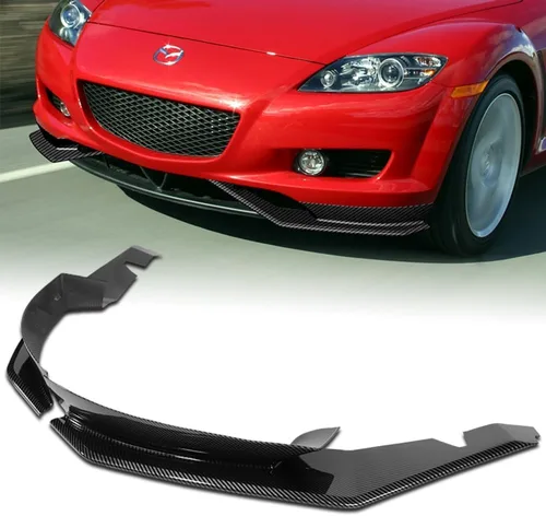 Vista 2 de Q1-TECH, 5 piezas de borde delantero + falda lateral Rocker Winglet Canard difusor ala compatible con Mazda RX-8 2004-2008, alerón de barbilla