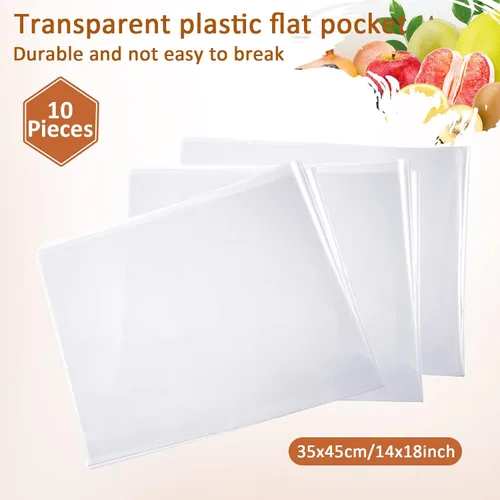 Vista 4 de Chengu 9 cestas de plástico para regalos, cesta ovalada vacía con 10 bolsas transparentes, regalos del día de Acción de Gracias, cesta