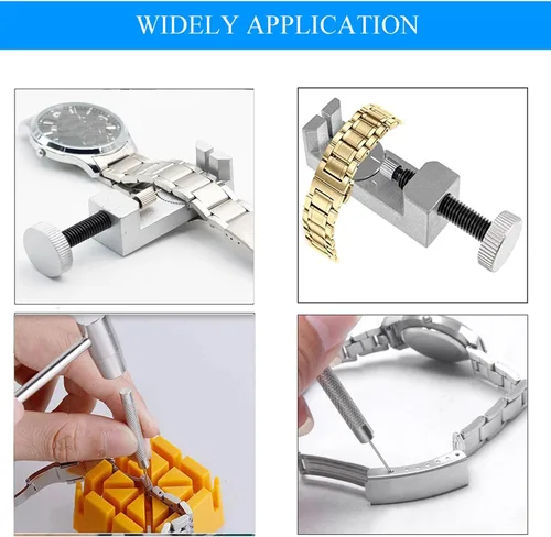 Vista 6 de Herramienta de reparación de pasadores de correa de reloj, kit 59 en 1 con 6 puntas adicionales de repuesto, 30 pasadores de chaveta, juego