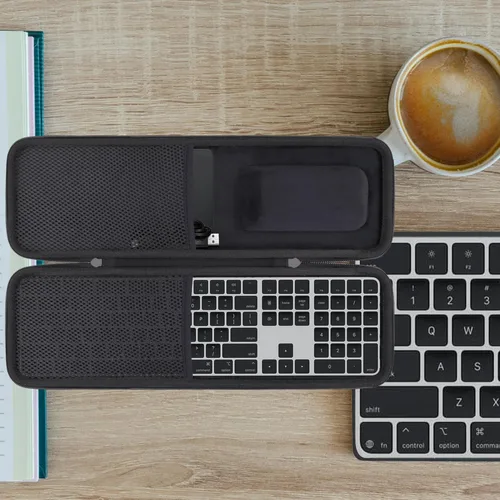 Vista 9 de Funda rígida de reemplazo co2CREA para teclado Apple Magic con Touch ID y teclado numérico + ratón Apple Magic (Funda negra)