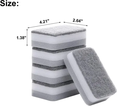 Vista 3 de Esponjas exfoliantes, esponja de doble cara para lavar platos para cocina, esponja multiusos de limpieza profunda, 5