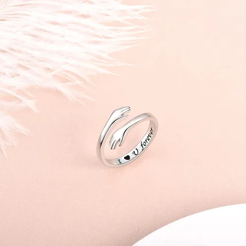 Vista 3 de BEILIN - Anillo de plata de ley 925, ajustable, inspirador, con personalidad, regalo para adolescentes, niñas y mujeres