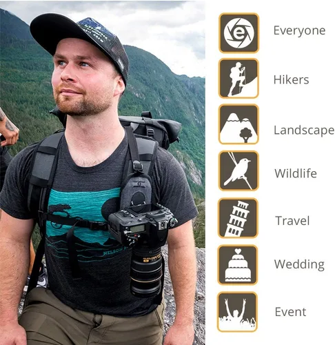 Vista 4 de Cotton Carrier CCS G3 Sistema de arnés de cámara para una cámara, gris, CCS G3 Strapshot