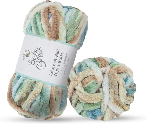 Vista 13 de Baby Bee - Hilo súper voluminoso para ganchillo y tejer, madeja de hilo suave, 38 yardas de hilo 100% poliéster para tejer a ganchillo mantas
