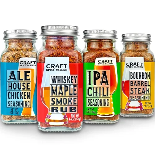 Vista 2 de Craft Spice Blends Set de regalo de condimentos y frotadores para asar a la parrilla de 4 piezas - Especias de primera calidad elevando el listón