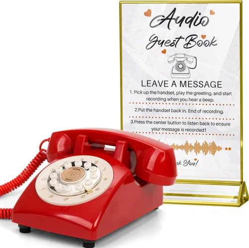 Vista 10 de Libro de invitados de audio, teléfono de boda, mensajes de audio personalizados de memoria de 32 GB, volumen ajustable, con función de repetición