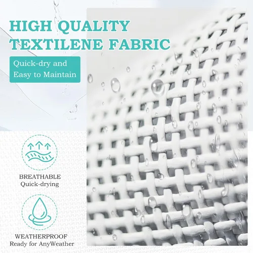 Vista 6 de Patio Chaise Lounge Chair with Wheels, Set of 2 Outdoor Lounge Chairs with Adjustable Backrest, Waterproof Poolside Lounge Chairs