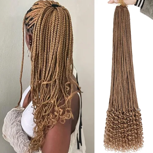 Vista 19 de Xtrend Paquete de 6 extensiones de cabello sintético de ganchillo de 10 pulgadas, sin nudos, sin nudos, 3 extensiones de cabello sintético bohemio