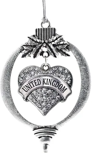 Vista 111 de Inspired Silver Adornos festivos de dije de corazón pave de plata con circonitas cúbicas