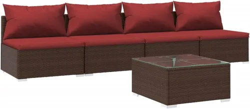 Vista 22 de 3-Piece Modular PE Rattan Sofa Set, Black 3-Seater Patio Couch