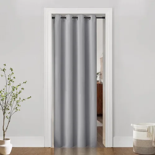 Vista 15 de Cortinas de puerta para privacidad de puerta, cortina de puertas de armario para abrir armario de dormitorio, cortinas térmicas opacas pesadas