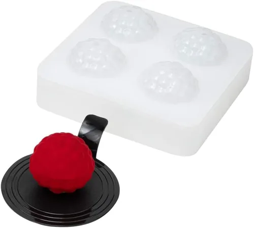 Vista 25 de Restaurantware - Molde para pastel de calabaza de 6 cavidades de Pastel, 1 molde de calabaza 3D listo para horno - Molde de silicona blanca