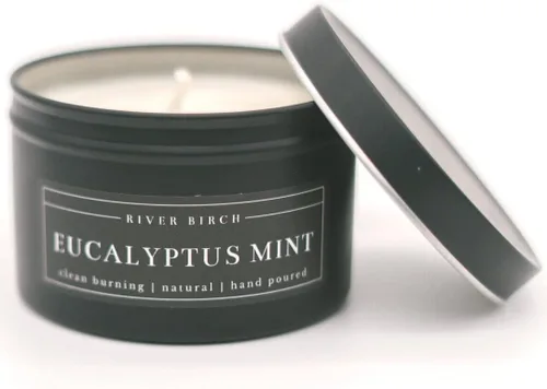 Vista 49 de River Birch Candles - Vela perfumada de almendra + miel, velas de soja de alta calidad, totalmente naturales, no tóxicas, vela de viaje de lata