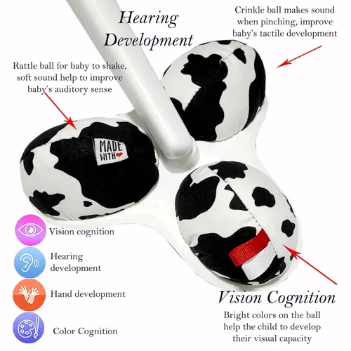 Vista 3 de Bolas de juguete de repuesto hechas a mano para Mamaroo 4moms swing bolas de juguete extraíbles con sonidos de sonajero arrugado