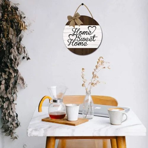 Vista 6 de Home Sweet Home - Letrero de casa de campo, decoración de pared de madera rústica, decoración de hogar dulce para el hogar, puerta de porche