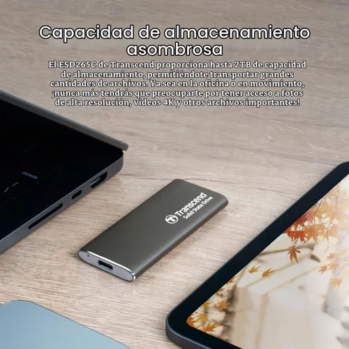 Vista 7 de Transcend TS120GESD240C 120GB USB 3.1 Gen 2 USB Type-C ESD240C Unidad de estado sólido portátil SSD