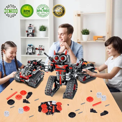 Vista 3 de VINTOP Kit de construcción de robot de codificación controlado por aplicación y control remoto STEM 3 en 1 para niños de 6 a 12 años, 419 piezas