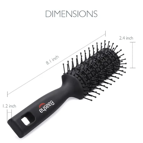 Vista 7 de Baasha Cepillo para el cabello, cepillo ventilado para secar con soplado, cepillo de pelo corto para hombre con cerdas con punta de bola, mejor