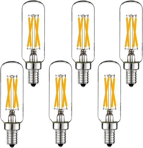 Vista 11 de LiteHistory Bombilla LED T6 regulable de 25 W, candelabro LED 2200 K, ámbar, 120 lm, 2 W, e12 T25, paquete de 6 bombillas