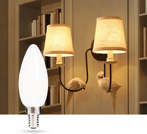 Vista 6 de HOLA Bombilla LED para candelabro, bombilla LED equivalente a 40 W, bombilla LED regulable, base E12, bombilla de filamento LED blanco frío de 4000