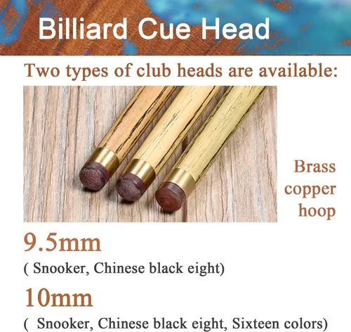 Vista 3 de Tacos de billar profesionales 3/4 Split Taco de billar Taco de billar Taco de billar Negro Ocho taco 9.5MM10MM con caja (color: 1, tamaño: 0.394 in)