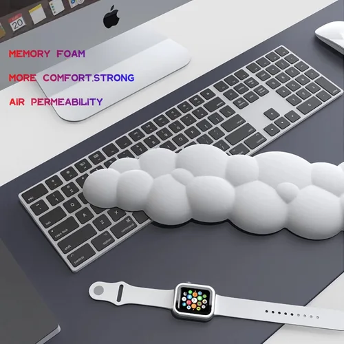 Vista 4 de LJYZMD Cloud - Reposamuñecas para teclado y mouse con reposamuñecas para teclado y mouse en la nube, bonito reposamuñecas en la nube para facilitar