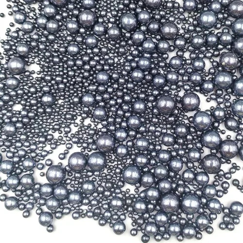 Vista 3 de Gránulos de Azúcar Perlado Comestibles Negros Tamaño Mezclado para Repostería Decoraciones Comestibles para Pasteles Coberturas para Cupcakes