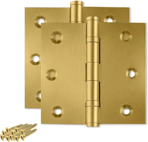 Vista 24 de Solid Brass Door Hinge Heavy Duty Ball Bearing 3.5 x 3.5 Inch - Set of 2 Hinges (Antique Brass)