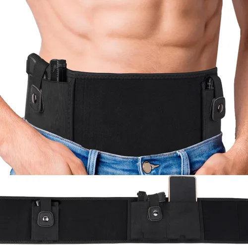 Belly Band Holster for Men & Women - Comfortable Carry Gun Holster with Breathable Neoprene, Fits Glock 19 17 42 43X, S&W M&P Shield, Ruger LCP for