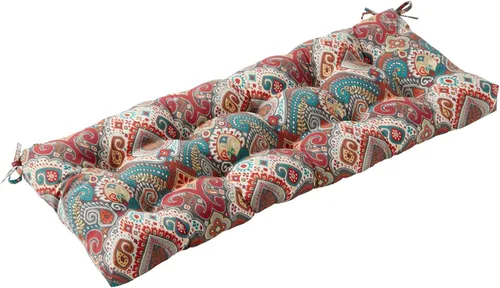 Vista 29 de Greendale Home Fashions Cojín de banco para exteriores de 51 pulgadas, Adobe Stripe