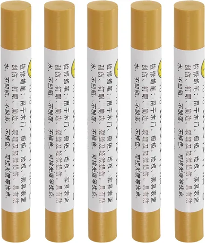 Vista 117 de uxcell Lápices de reparación de muebles, 5 unidades, barra de relleno de cera de madera, marcadores de muebles para retoques - para agujeros