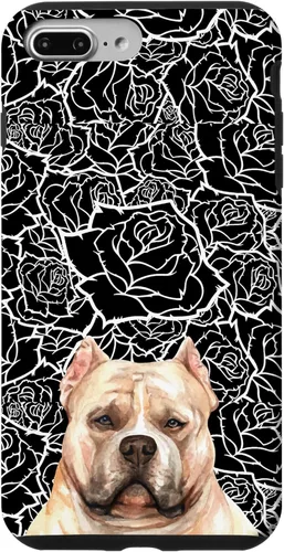 Vista 12 de Funda para iPhone 16 American Bulldog Bully Dog Rose Flower Negro Blanco