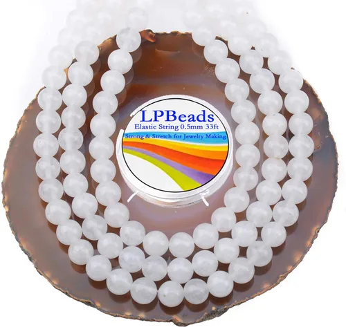 Vista 37 de LPBeads 100 Cuentas de 8mm Cuentas Redondas Naturales de Chakra, Cuentas Sueltas de Piedra Preciosa Redondas para Hacer Joyas con Cordón Elástico