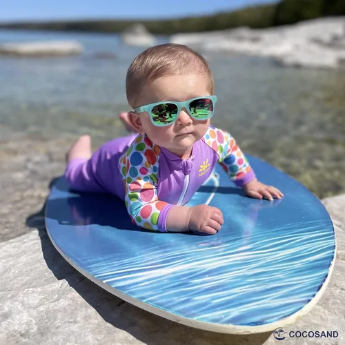 Vista 7 de COCOSAND Gafas de sol para bebé con correa, protección UV400, marco flexible para niñas y niños de 0 a 24 meses