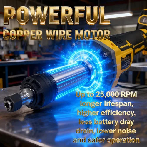 Vista 4 de Amoladora inalámbrica compatible con batería Dewalt de 20 V MAX, amoladora de precisión de 1/4 pulgadas con motor sin escobillas de 25000 RPM
