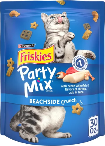 Vista 14 de Golosinas para gatos Purina Friskies, Party Mix Beachside Crunch - (Paquete de 6) Bolsas de 6 oz