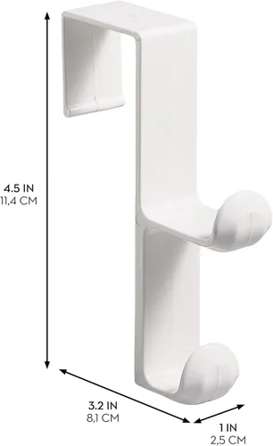 Vista 3 de iDesign - Gancho doble de plástico para colgar sobre la puerta para abrigos, chaquetas, sombreros, batas, toallas, ideal para baño, dormitorio
