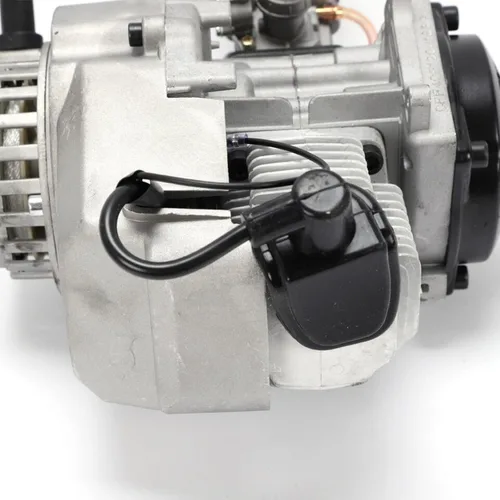 Vista 3 de Motor de motor de 2 tiempos de 49 CC para bolsillo Mini Dirt Bike Quad Scooter ATV Motor completo Motor de motor de aluminio Motor de arranque