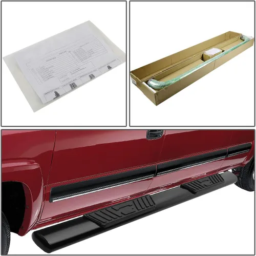 Vista 4 de Auto Dynasty Barras de escalón ovaladas compatibles con Ford F150 de cabina extendida 2004-2008, barras de escalón laterales de acero inoxidable