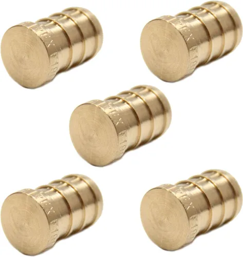 Vista 8 de Paquete de 5 accesorios de latón de crimpado EFIELD Pex de 1 pulgada (tapón), ASTM F1807, ANSI/NSF-61 (PEX1807329)