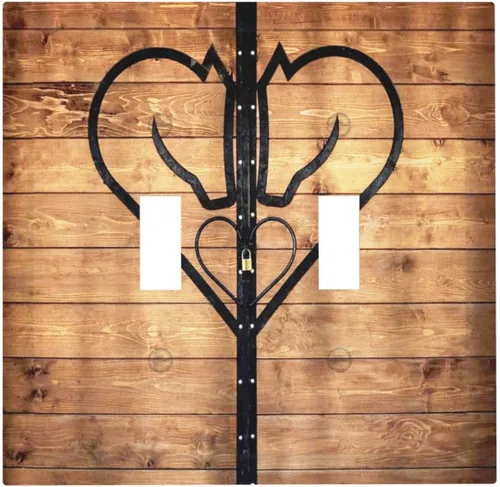 Vista 149 de Placa de Cubierta de Interruptor de Luz de 2 Posiciones Combinación de Abstracción/1 Toggle 1 Rocker Placas Decorativas de Pared de Plástico Negro