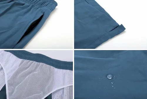 Vista 4 de Tyhengta - Trajes de baño para hombres de secado rápido, bolsillos con cremallera y forro de malla para playa