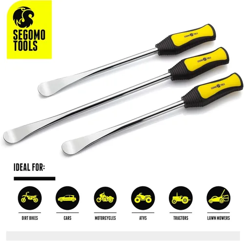 Vista 8 de Segomo Tools TIRE02 - Juego de herramientas de cambio de neumáticos de acero profesional de 23 piezas con palancas de cuchara de neumáticos