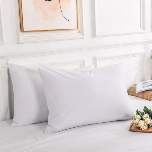 Vista 12 de NEXHOME PRO Juego de 2 fundas de almohada estándar 100% algodón orgánico, cierre de sobre, tacto de lino texturizado natural, suave y duradero