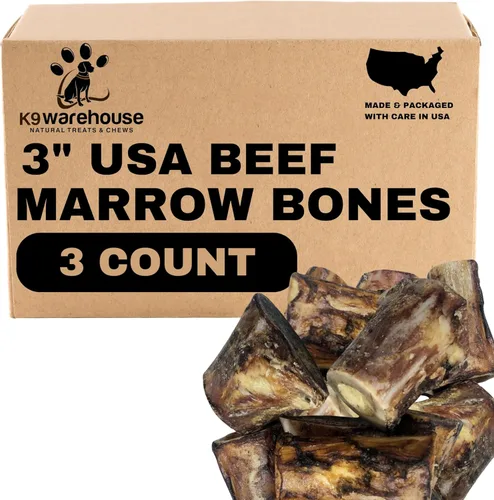 K9warehouse Golosinas para perros de médula de hueso de carne de res, huesos de perro de larga duración para masticadores agresivos, golosinas de