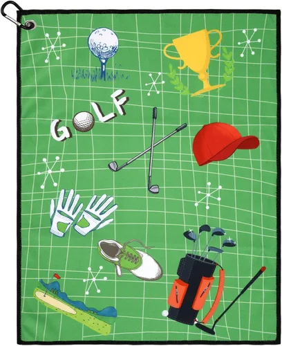 Vista 7 de ZZHAO Toalla de golf Toallas de microfibra súper absorbentes Ligeras, resistentes a los arañazos y sin pelusas, gancho de aleación de aluminio