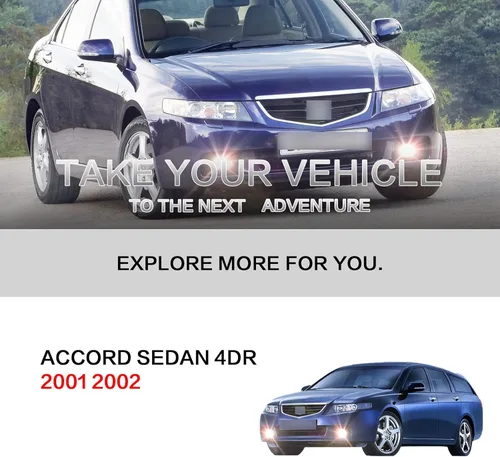 Vista 4 de Luces antiniebla para Honda Accord 4DR 2001 2002 con lámparas de parachoques delantero con arnés y kit de interruptor (lente transparente)