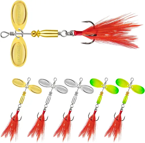 Vista 19 de TRUSCEND Señuelos Vibespinner con ganchos BKK - Fácil de atrapar: 4 acciones (vibrar/nadar/flash/plantilla) para más bocados, cebo de búsqueda