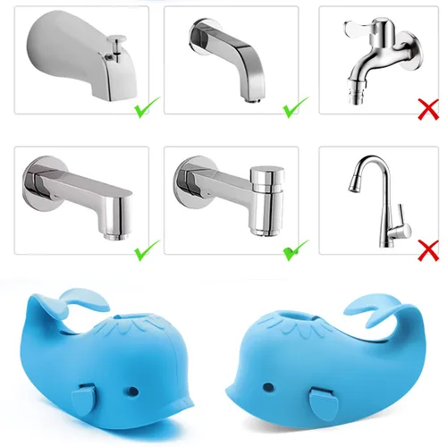 Vista 6 de Funda de grifo de bañera para bebé, juguetes de protección de seguridad de silicona para bebé, cubierta de caño de baño para bebé, funda de grifo